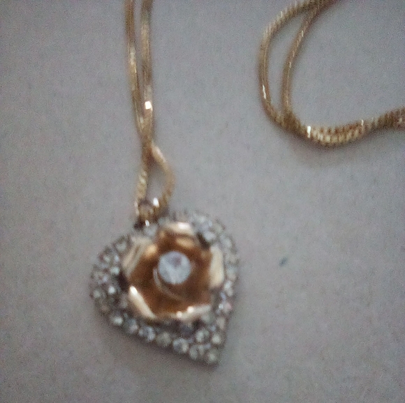 Custom Designed Creations Floral Heart Gemstone Necklace - Picture 4 of 4